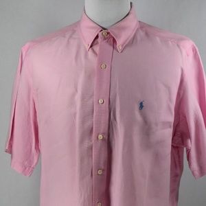Ralph Lauren Men's Classic Fit Pink XL Linen SSS
